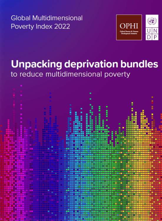 Publication report cover: 2022 Global Multidimensional Poverty Index (MPI)