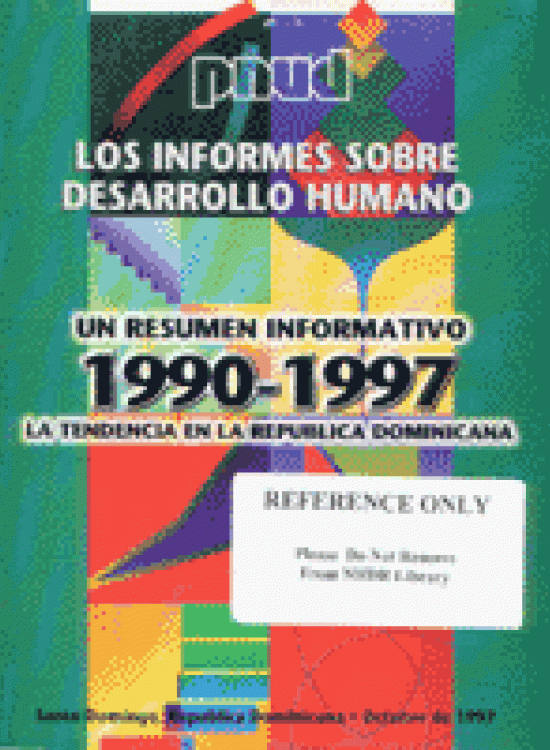 Publication report cover: General Human Development Report Dominican Republic 1997