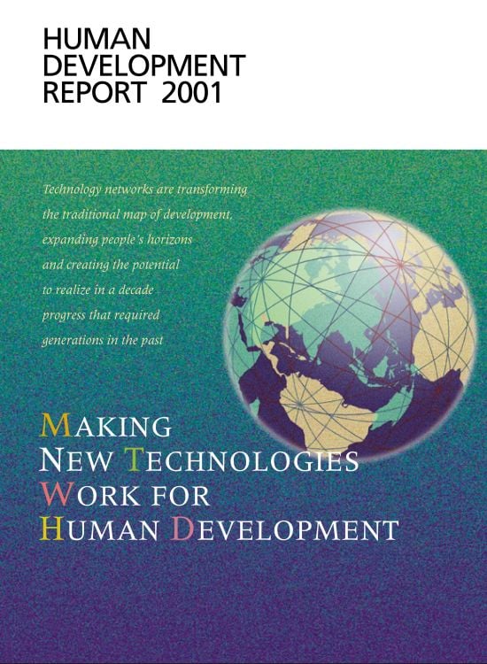 Publication report cover: Human Development Report 2001