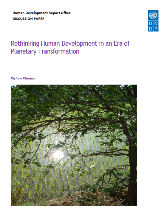 Publication report cover: Rethinking Human Development in an Era of Planetary Transformation