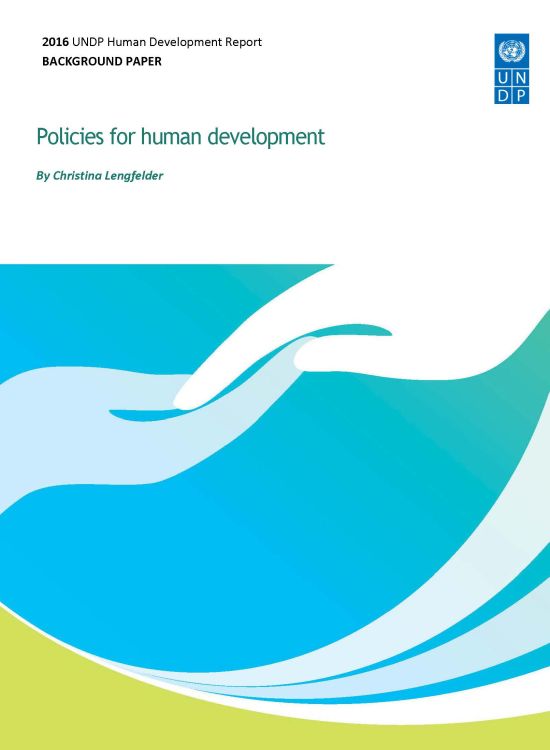 Publication report cover: Policies for human development