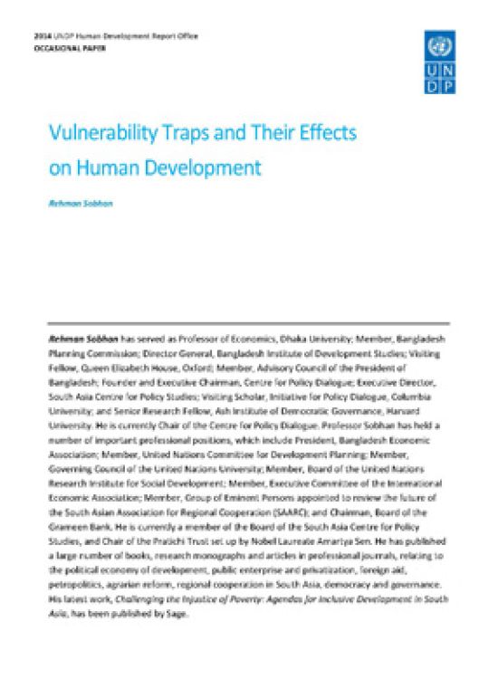 Publication report cover: Vulnerability Traps and Their Effects  on Human Development