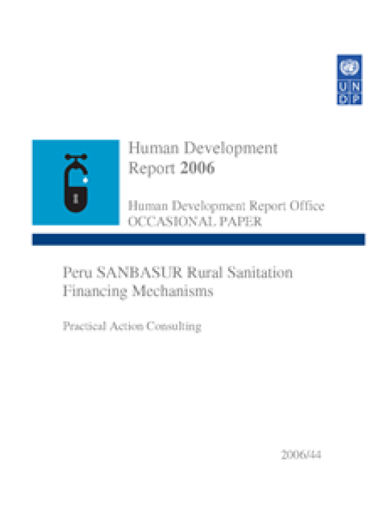 Publication report cover: Peru SANBASUR Rural Sanitation Financing Mechanisms