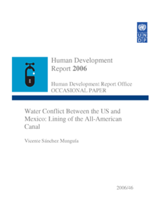 Publication report cover: Water Conflict Between the US and Mexico