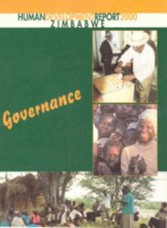 Publication report cover: Human Development Report on Governance Zimbabwe