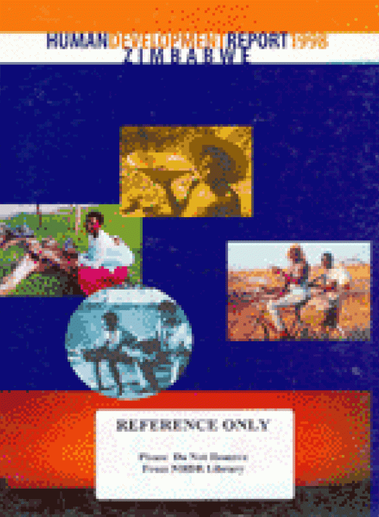 Publication report cover: Human Development Report on Poverty Zimbabwe 1998
