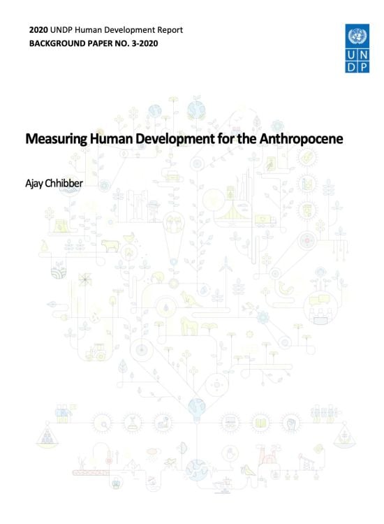 Publication report cover: Measuring Human Development for the Anthropocene